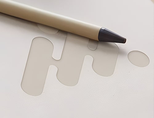 Debossed branding example