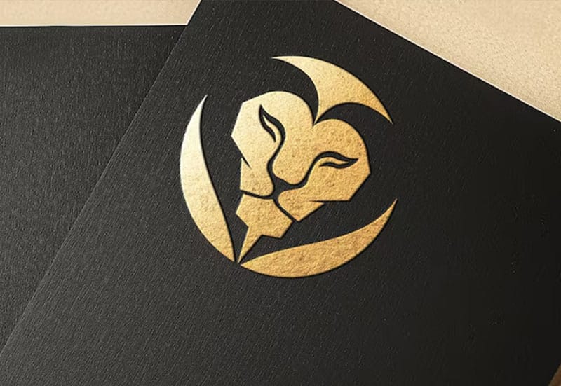 Foil blocked branding example