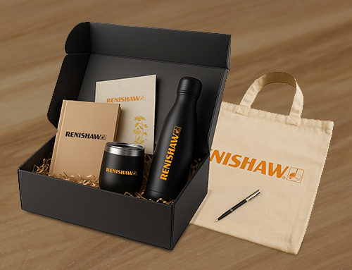 Custom-curated branded merchandise gift box example