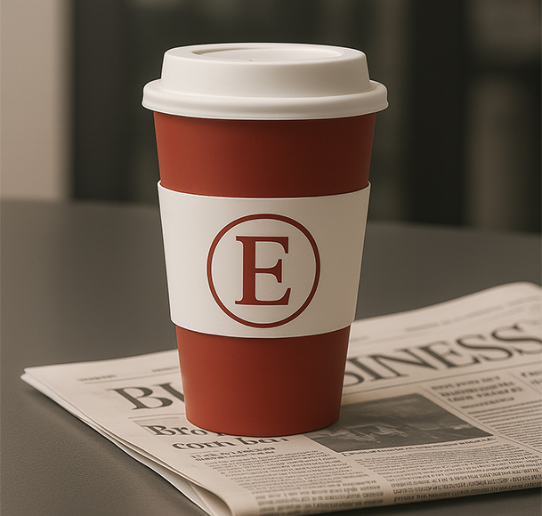 The Economist branded coffee cup and tumbler